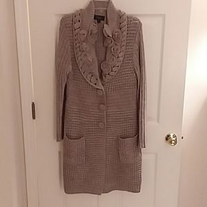 NWOT...beige long knitted sweater